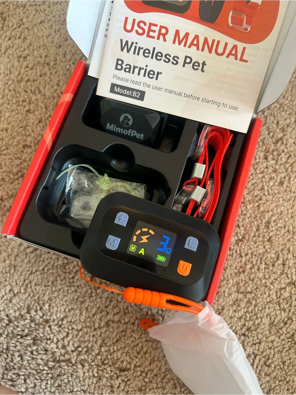Wireless Pet Barrier for Dogs & Cats - Red